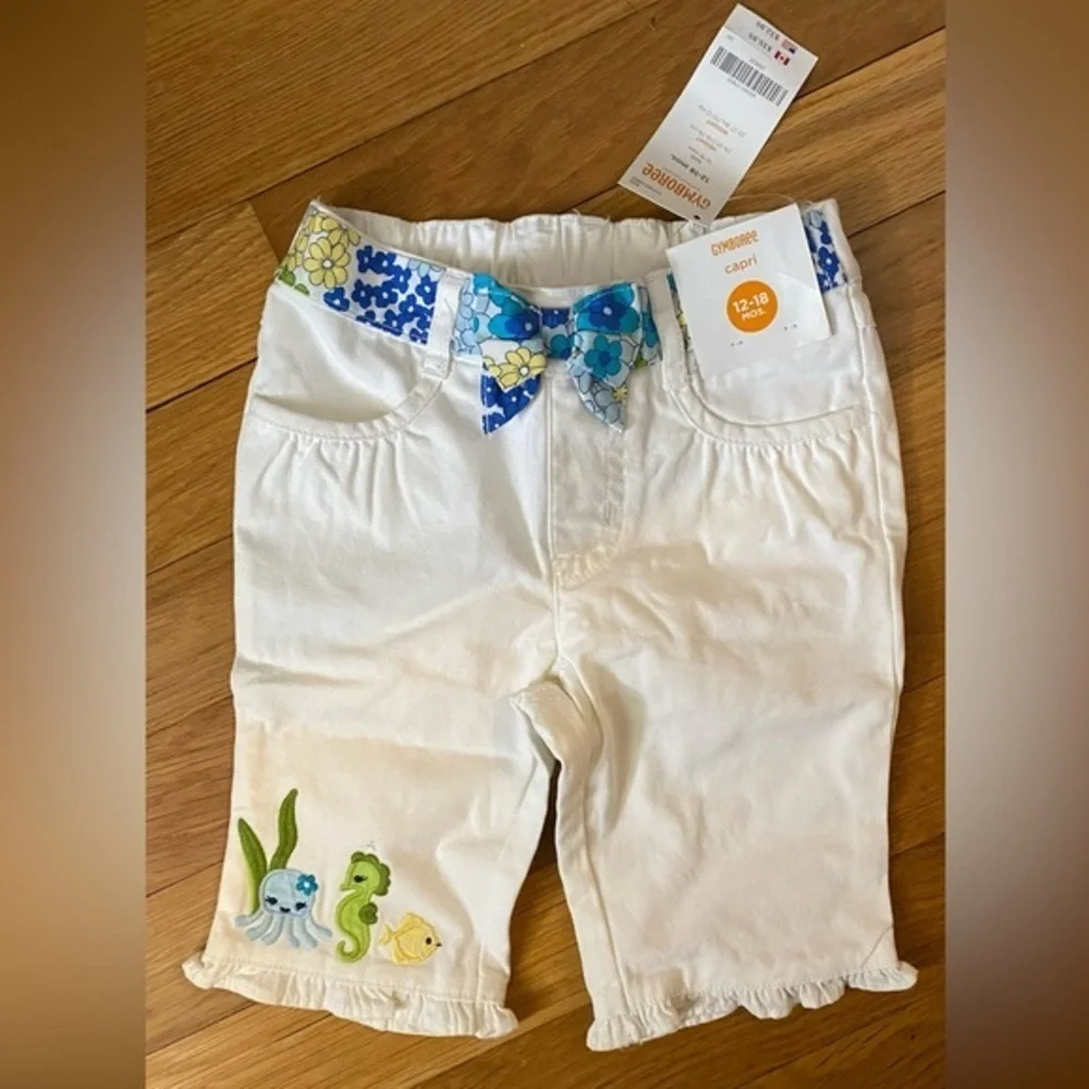 NWT Gymboree White Capri Pants 12-18M